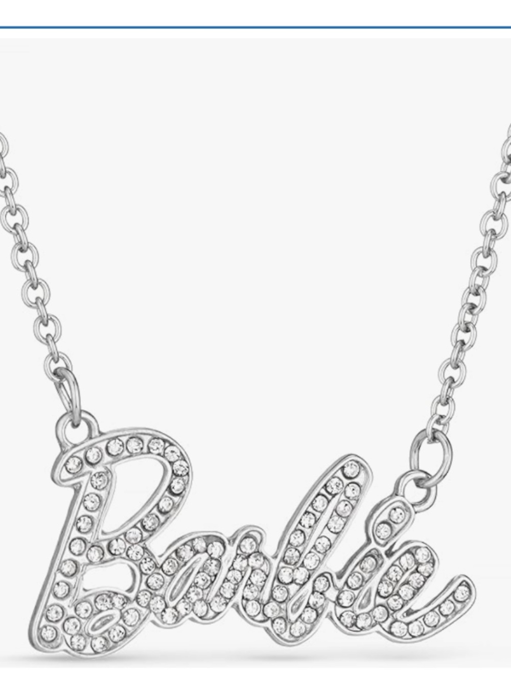 Barbie Silver Necklace with Crystal Accents